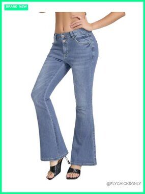 VIPONES High Waisted Flare Bell Bottom Jeans Stretchy Denim Pants